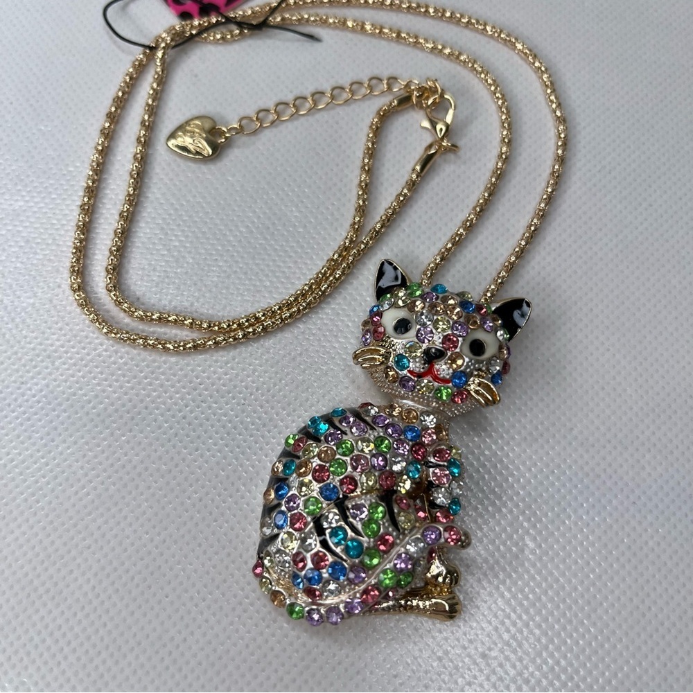Betsey Johnson Cat Necklace NWT - Picture 2 of 6